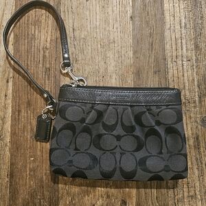 Coach Black Signature Wristlet Clutch